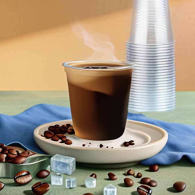 Disposable Plastic Cups 12 oz Clear, Pack of 100