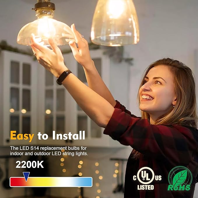 LED Bulbs, 64 Pack S14 Dimmable Shatterproof White