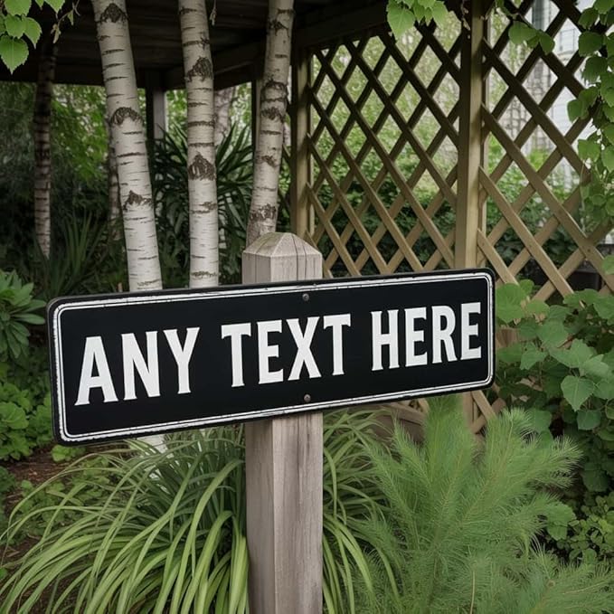 Custom Metal Sign 8x24 Inches - Personalized Street Home Bar Wall Decor, Fade-Resistant Aluminum, Weatherproof Outdoor Indoor Use