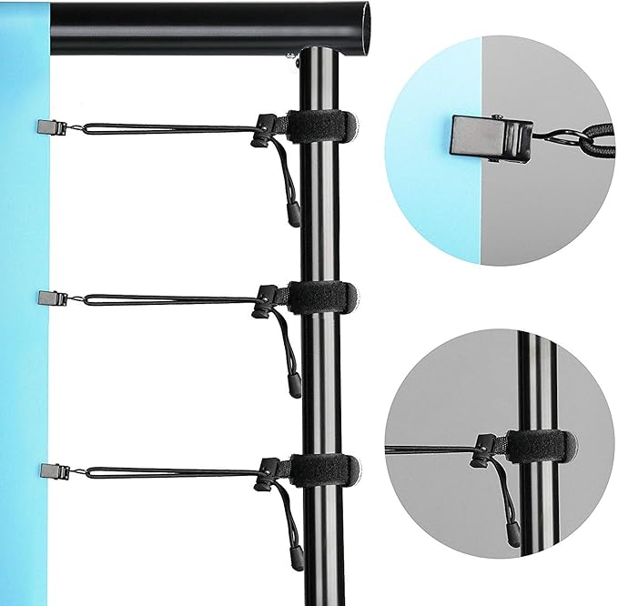 Backgrounds Photo Backdrop Stand Kit, Aluminum Frame, 10 Ft Adjustable, Black