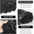 Backdrop Background Black Sequin Glitter, 2 ft x 8 ft, Pack of 4