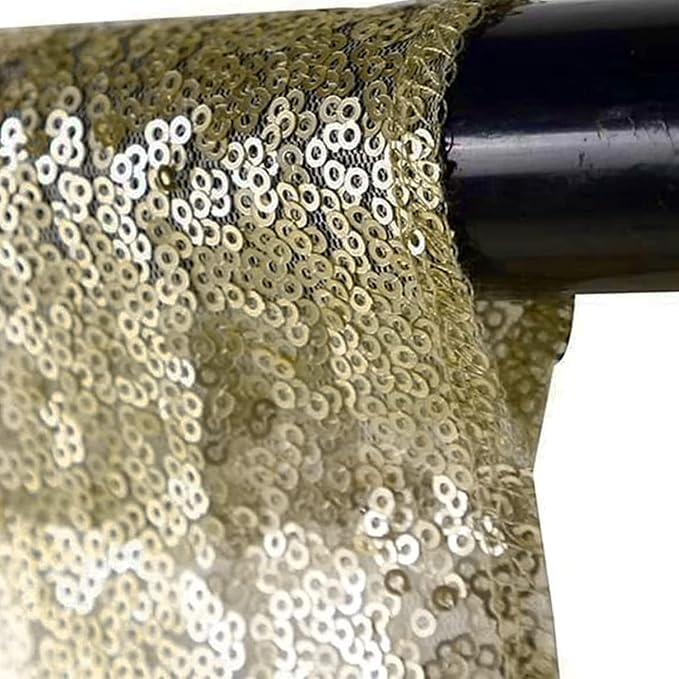 JYFLZQ Champagne Sequin Backdrop Curtains 7ft x 7ft 1 Panel Glitter Photo Booth Backdrops Sparkly Photography Background Drapes for Parties Wedding Bridal Showers