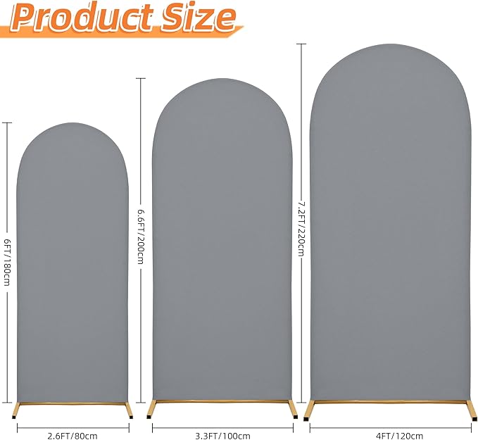 Wedding Arch Cover 6.6FT Arch Backdrop Cover Spandex Fitted Arch Cover for Round Top Chiara Backdrop Stand Covers for Wedding Birthday Party Baby Shower Banquet Ceremony Decoration
