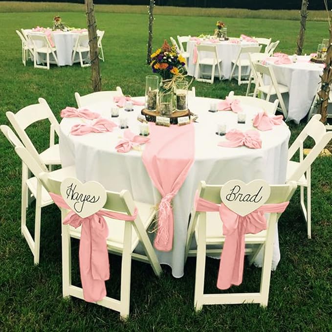 Rose Gold Satin Chair Sashes, 60 Pack, 7 x 108 Inches