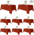 Fitable 8 Pack Rectangle Tablecloths: Stain Resistant Wrinkle Free Fall Table Clothes, Washable Reusable Polyester Table Covers for Wedding Thanksgiving Party Birthday Banquet(Rust, 60x102 Inch)