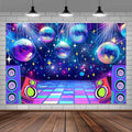 Dance Party Backdrop Retro 70s 80s 90s Theme Glitter Stage Dance Ball Background Disco Party Decoration DJ Photography Backdrop Banner for Birthday Party Prom Portrait Photo Shoot 20X10Ft,Multi1