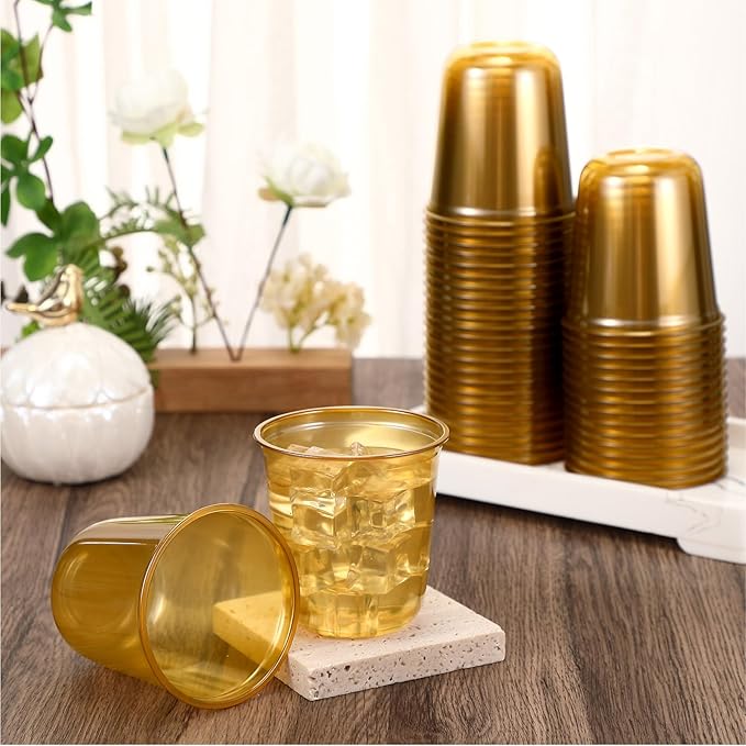 Disposable Plastic Cups, 12 oz Clear Stemless Wine Glasses, 50 Pack