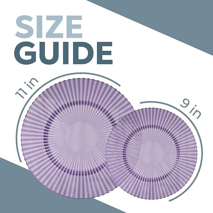 Plastic Plates, 80 Count Amethyst Disposable Set with 9 and 11 Inch Sizes