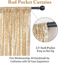 Backdrop Curtain in Light Gold, 10 x 10 ft Sequin Photo Backdrop with Rod Pocket