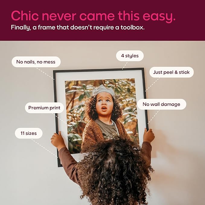Mixtiles Official - Custom Photo Tiles - Personalized Printed Photos - Magnetic Wall Frames - Adhesive Sticker, No Nails - Various Sizes and Frames (Black, Offbeat set - set of 5)
