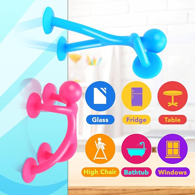 OleOletOy Suction Fidget Toys for Kids: 21 Pack Suction Cup People Toys - Fidget Toys Bulk Treasure Box Toys for Kids Autism School Classroom Calming - Prizes for Stocking Stuffers Party Favors Gifts