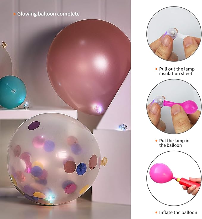 Aogist 200pcs Blue Balloon Light,Long Standby Time Waterproof Mini Ball Light,Round LED Flash Lamp for Paper Lantern Balloon Party,Wedding,Birthday,Festival,New Year and Christmas Decorative