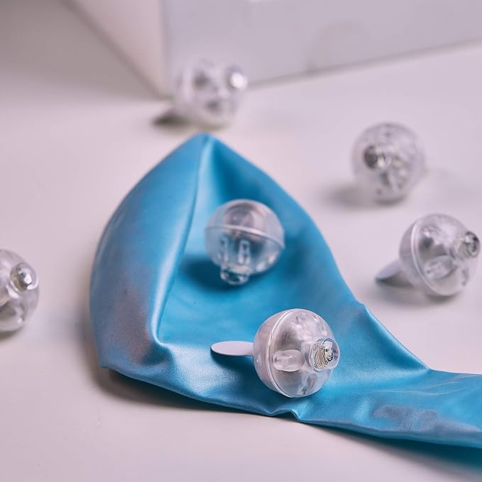 Aogist 200pcs Blue Balloon Light,Long Standby Time Waterproof Mini Ball Light,Round LED Flash Lamp for Paper Lantern Balloon Party,Wedding,Birthday,Festival,New Year and Christmas Decorative