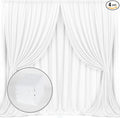 White Backdrop Curtain for Wedding Decor Holiday Party 4 Panels- White Wedding Backdrop Polyester Photography Backdrop Drapes Baby Shower Birthday Privacy Sliding Curtains Home Decor，5ft x 10ft