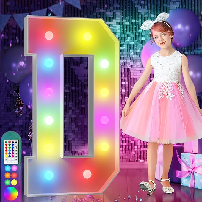 Decoration: Light Up Marquee Letter D, 4 FT Foam Board, Remote Control