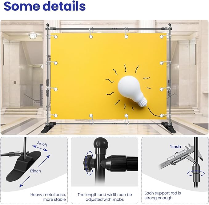 Background Support Equipment: Aluminum Telescopic Backdrop Stand, 3.4-8 Ft