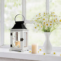 Decorative Candle Lantern with Wood and Iron, Flameless LED Memorial Light