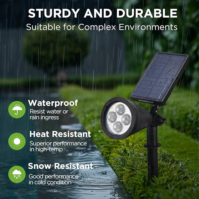 Solar Spotlights Set of 2, Red and Green Adjustable Outdoor Lights