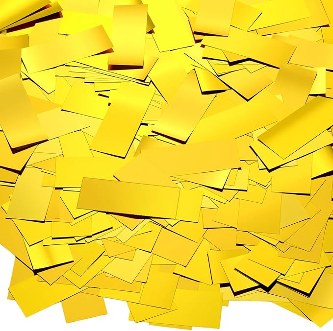 Gold Metallic Foil Confetti Strips, 1000 Grams for Party Decor