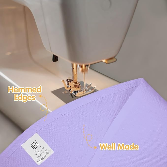 BRILLMAX 6 Pack Lavender 70 Inch Round Tablecloths Fit 30" to 54" Tables (8-20" Drop) - Circle Bulk Linen Polyester Fabric Washable Cloth Cover for Wedding Reception Banquet Birthday Party Buffet