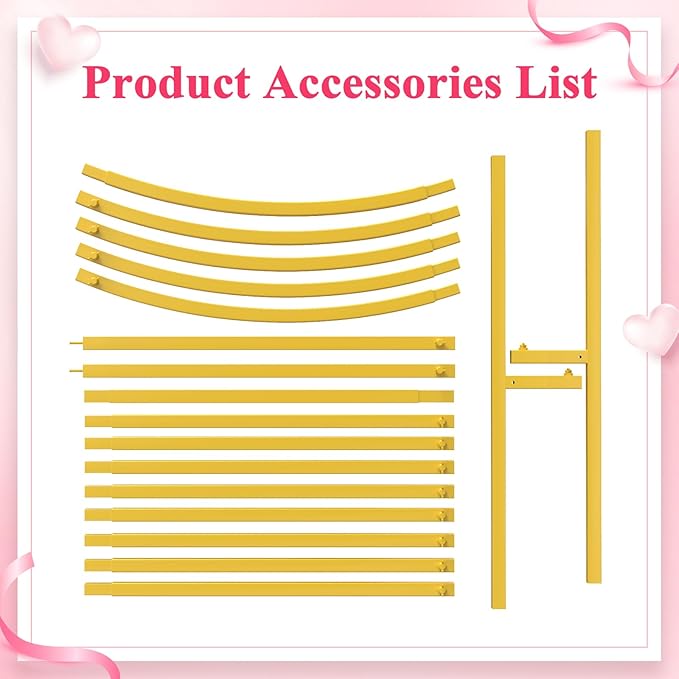 Background Support Equipment - Gold Metal Garden Arch, 7.2 x 4 ft