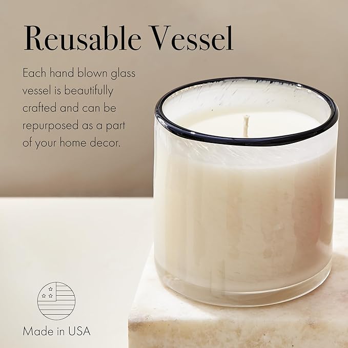 Jar Candle, Champagne Scent, 6.5 oz Hand Blown Glass, 50-Hour Burn