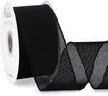 Ribbli Black Burlap Wired Ribbon, 2-1/2” Inch x Continuous 20 Yard, Black Wired Ribbon for Wreaths,Big Bows,Tree Decoration,Outdoor Decoration