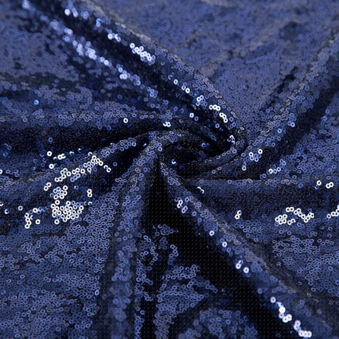 JYFLZQ Navy Blue Sequin Backdrop Curtains 7ft x 7ft 1 Panel Glitter Photo Booth Backdrops Sparkly Photography Background Drapes for Parties Wedding Bridal Showers
