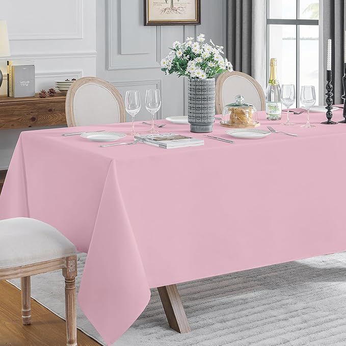 Tablecloths, 6 Pack Pink Rectangular Polyester, 90 x 156 Inch
