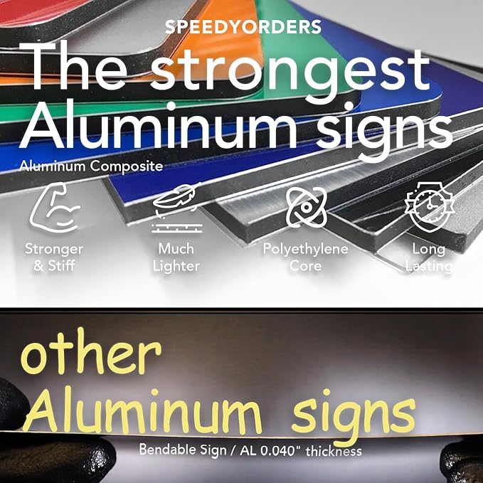 Custom Metal Signs, Personalized Aluminum, Customized Safety, Business Signs - Waterproof Outdoor, White Aluminum (Black & Yellow, 7x7 In)
