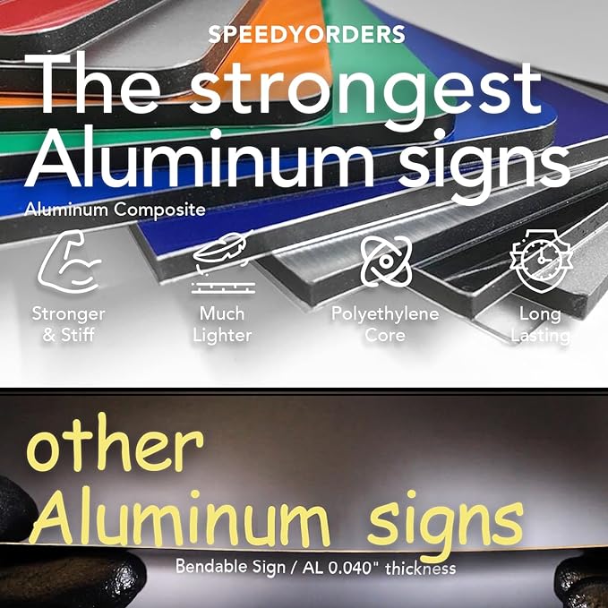 Custom Metal Business Signs, Personalized Aluminum Outdoor Signs, White Aluminum (Brown, 24x18 In)