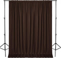 DWCN 10x10 FT Backdrop Curtains for Parties, Photography Backdrop Drapes with Rod Pockets for Wedding Decorations Stage Birthday Family Gatherings, 2 Panels 5ft x 10ft, Brown