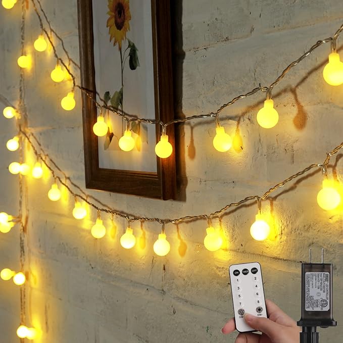 Indoor String Lights, 66 Ft Warm White Fairy Lights with 200 LEDs