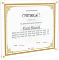 Acrylic Picture Frame for Wall, Clear Diploma Frame, No Drill Floating Frameless Photo Frame for Diploma Certificate Degree Document & Artworks Display, Graduation Gift for Students (1 Pack, 8.5X11 Straight edge)