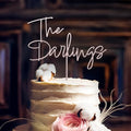 Wood Wedding Cake Topper, 6 x 7 in, Natural or Hand-Painted Finish