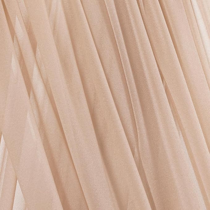 Nude Fall Elegant Arch Draping Fabric 2 Panels Outdoor 29" × 20Ft Sheer Chiffon Curtain Drapes for Wedding Ceremony Birthday Party Garden Brunch