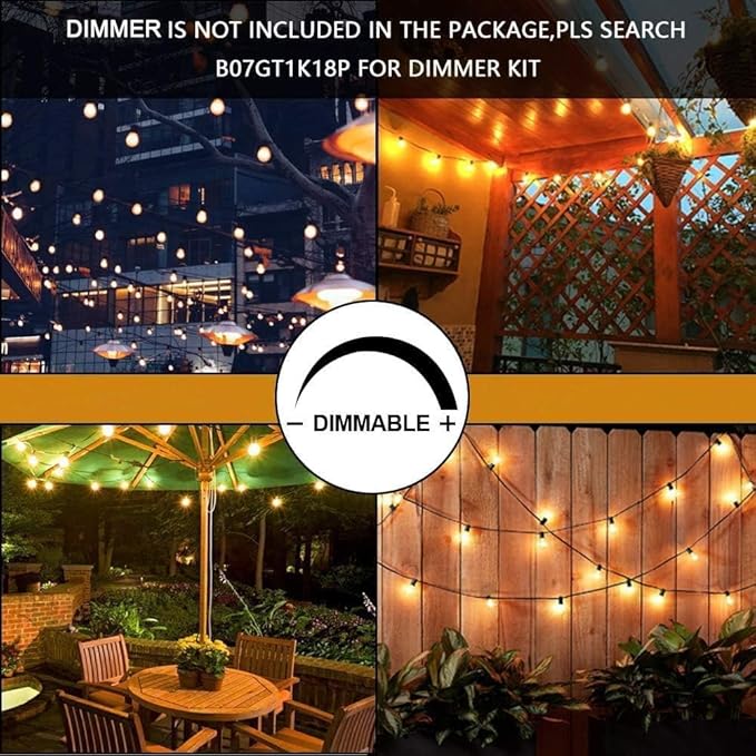 String Lights 150 FT Warm White LED Shatterproof Outdoor Patio
