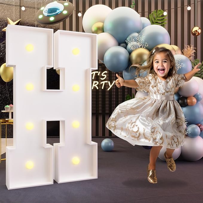Marquee Light Up Letter H, 3 Ft Foam Board Party Sign