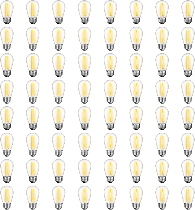 LED Bulbs, 64 Pack S14 Dimmable Shatterproof White