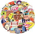 QTL Luggage Stickers for Adults Kids Travel Stickers for Luggage for Easy Identification Waterproof Vinyl Packs 100Pcs