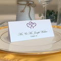 Linked Hearts Place Cards, Purple (Choose Color), Set of 150, Pre-cut and Scored - Wedding, Party, Dinner, and Special Events - Made in the USA