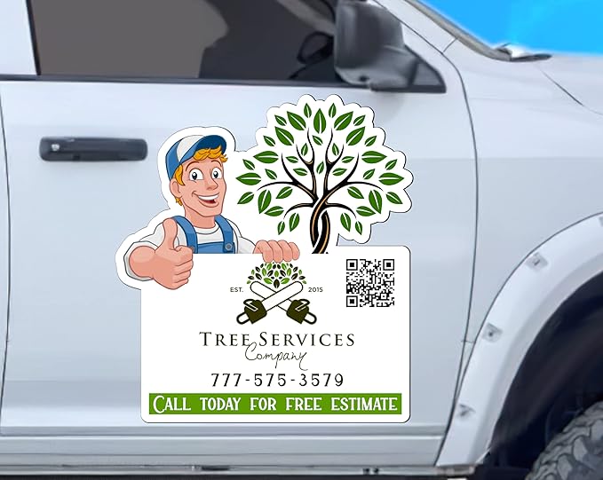 Die Cut Custom Car Magnet Sign | Personalized Logo for Your Car Van Truck | Advertise Your Business Vehicle Magnetic | Professionally Printed | Crafted in USA | Choose Your Text Logo