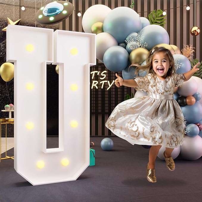 Party Supplies Light Up Marquee Letter U, 3 Ft Foam Board Sign