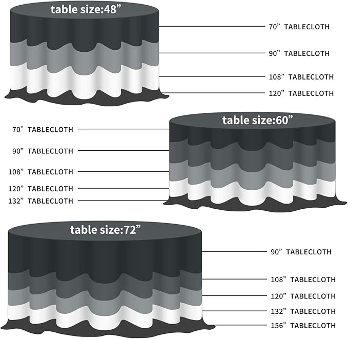132 inch Round Tablecloth Washable Polyester Table Cloth Decorative Table Cover for Wedding Party Dining Banquet（132 inch,Navy）