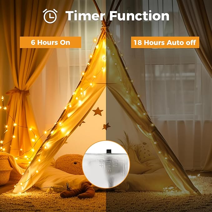 btfarm 6 Pack Fairy Lights Battery Operated with Timer, 30LED 9.8FT Twinkle Lights Waterproof, Copper Wire Christmas String Lights Battery Powered for Indoor Outdoor Wedding Party Holiday Decorations