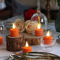 Flameless Candles Orange Rechargeable LED Tea Lights with Remote Timer