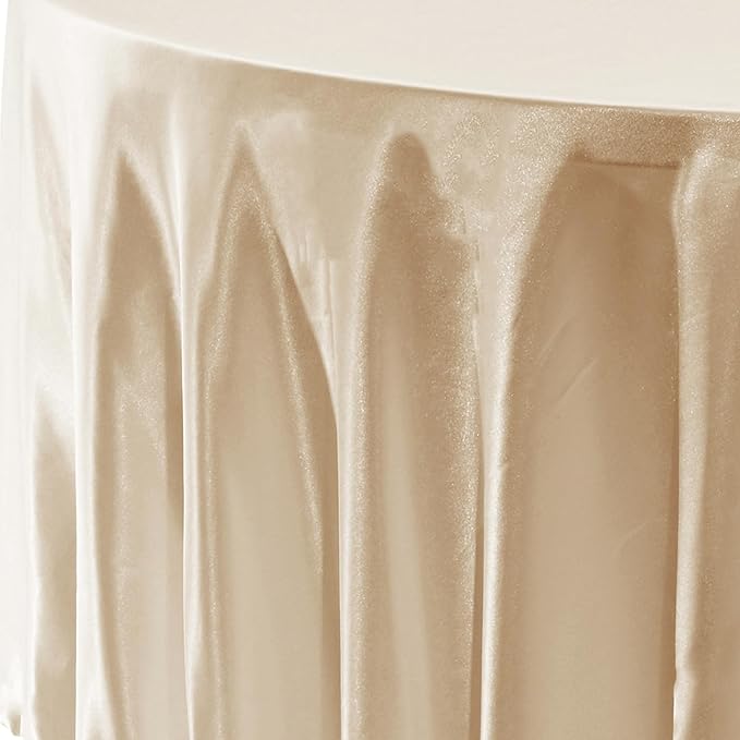 fani 6 Pack 120 Inch Champagne Round Tablecloth - Premium Silky Satin Tablecloth Overlay Smooth Fabric Table Cover Linens, Table Decoration for Wedding Party Banquet Events Restaurant Kitchen Dining