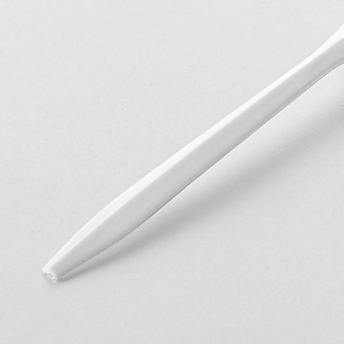 1000-Count White Plastic Spoons, 5.87-Inch Modern Disposable Soup Spoons