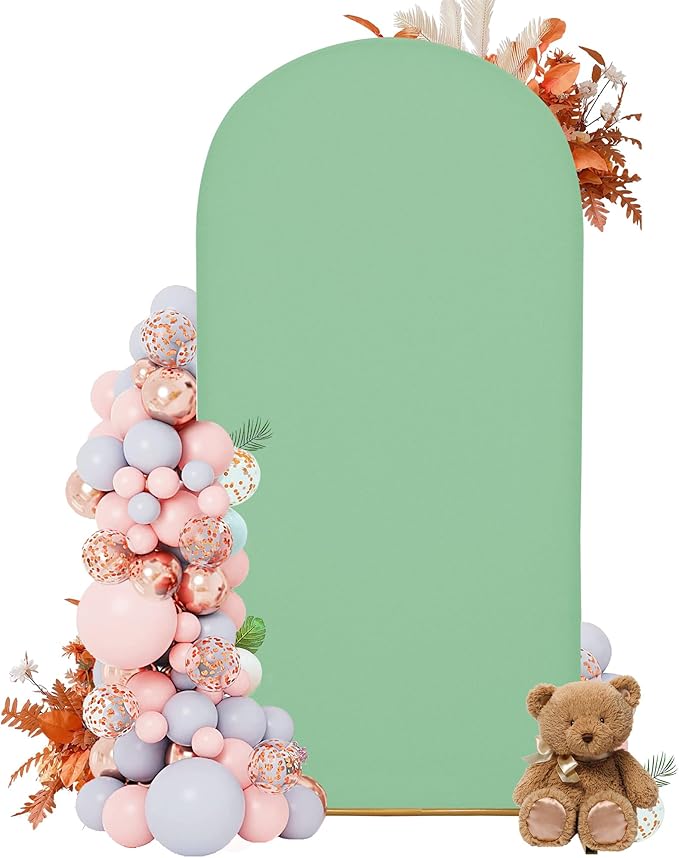 6.6FT Wedding Arch Covers Arch Backdrop Cover Arch Stand Covers Set Arch Cover Spandex Fabric Stretchy Backdrop for Wedding Birthday Party Decoration Baby Shower (Mint Green)