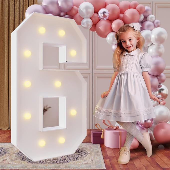 Marquee Number Sign 4 Ft Light Up DIY Foam Board Party Decor